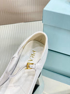 PRA NAPPA MARY JANE PUMPS WHITE LAMBSKIN