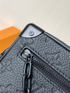 LV M55702 Mini Soft Trunk 18.5 with Matte-Black Chains Black Taurillon Cowhide