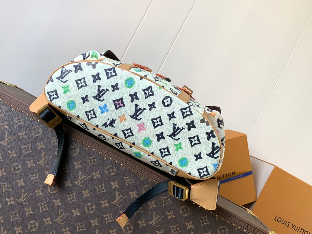 LV Christopher Large Backpack White Monogram Canvas