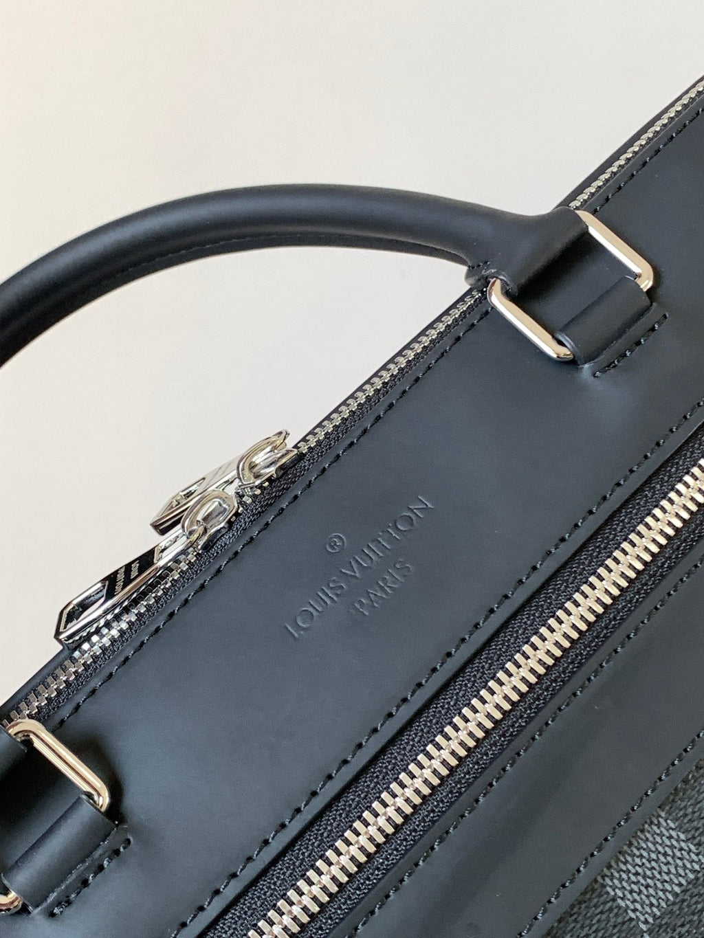 LV N48260 Porte-Documents Jour Briefcase Black Damier Ebene Canvas