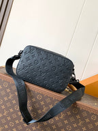 LV M46955 Alpha Messenger 24cm Monogram Embossed Shadow Cowhide