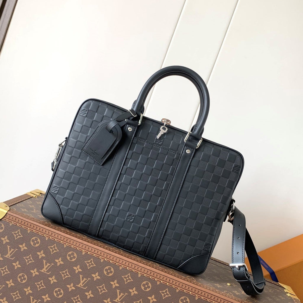 LV N40444 Porte-Documents Voyage NM Black Damier Infini Leather