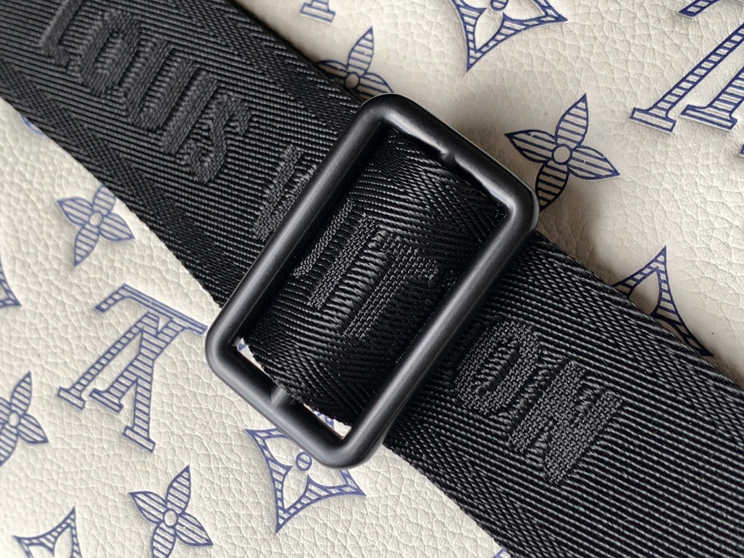LV M25227 Rush Bumbag White Monogram Shadow Calfskin