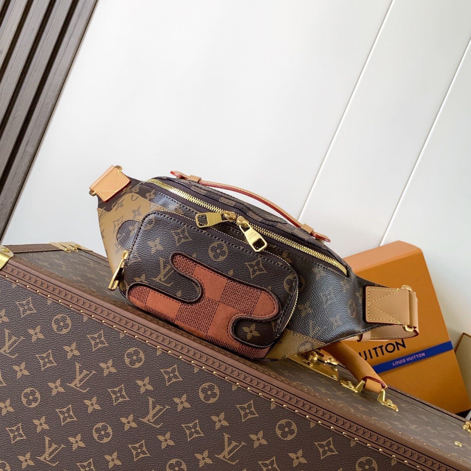 LV Rush Bumbag Brown Boro Monogram Landscape canvas & Cowhide