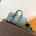 LV Keepall Bandoulière 25 Khaki Green Monogram Gradient Canvas