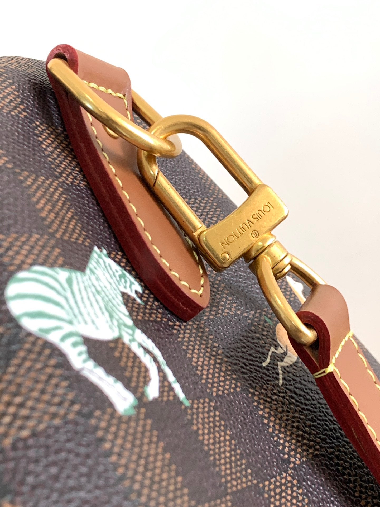 LV Keepall Bandoulière 50 Brown Animal Printed Monogram Canvas
