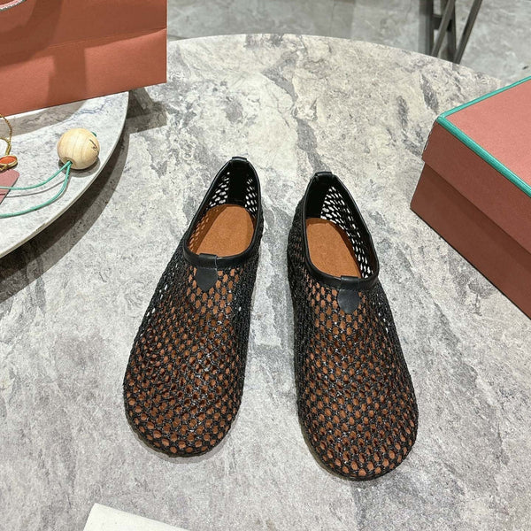 LP hollow knit ballet flats black 0rigin@l leather 379023
