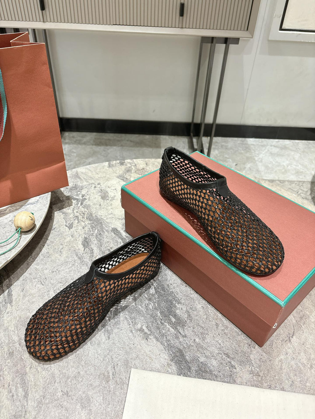 LP hollow knit ballet flats black 0rigin@l leather 379023