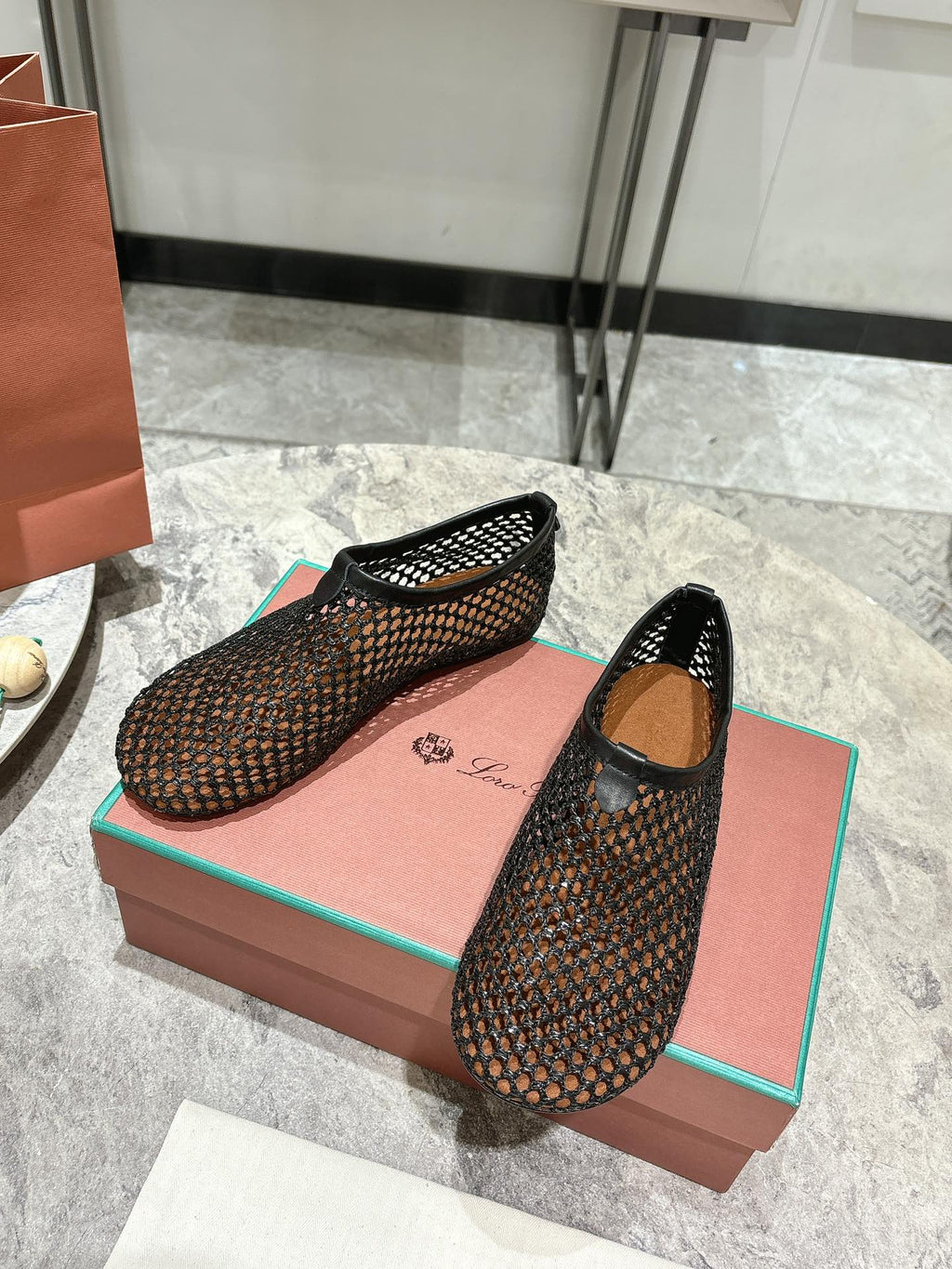 LP hollow knit ballet flats black 0rigin@l leather 379023