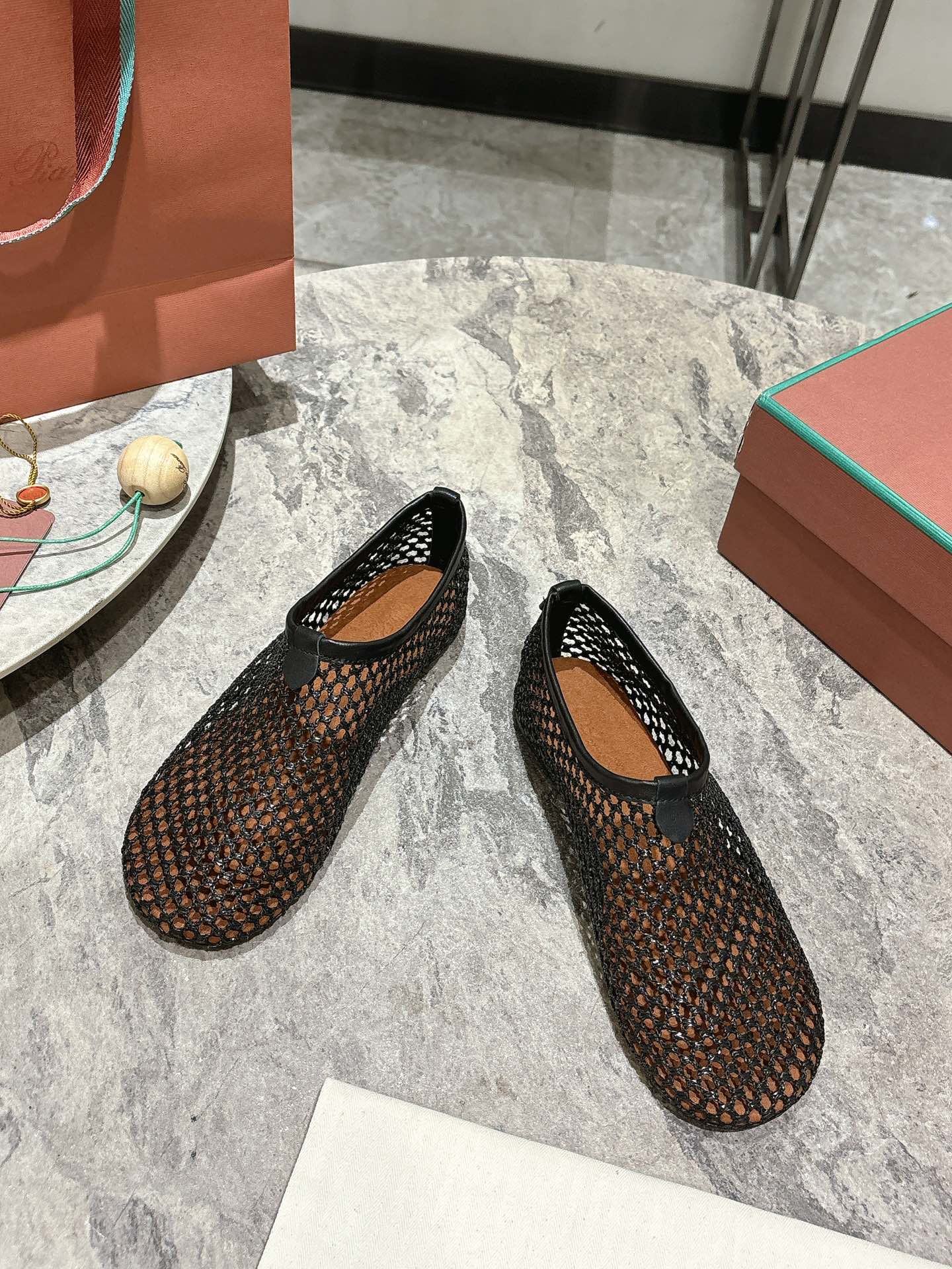 LP hollow knit ballet flats black 0rigin@l leather 379023