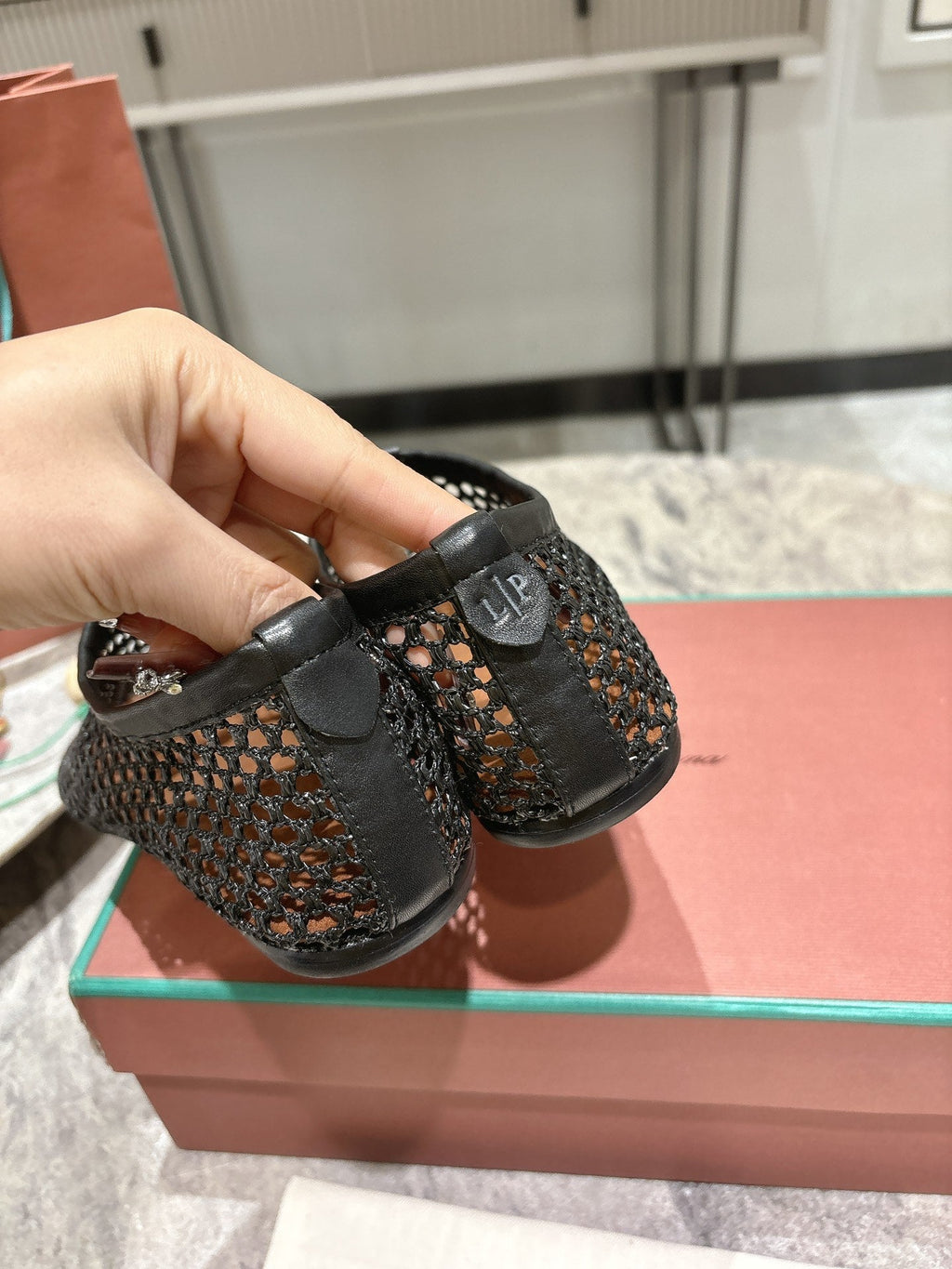 LP hollow knit ballet flats black 0rigin@l leather 379023