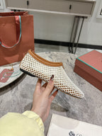 LP hollow knit ballet flats beige 0rigin@l leather 379024
