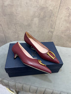 CD 26 High-Heeled 40 Pumps Burgundy Cowhide 594578