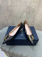 CD 26 High-Heeled 40 Pumps Black Cowhide 594579