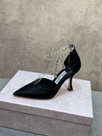 Jimmy 26 Stevie Pump 10cm Black Crystal Satin 682959