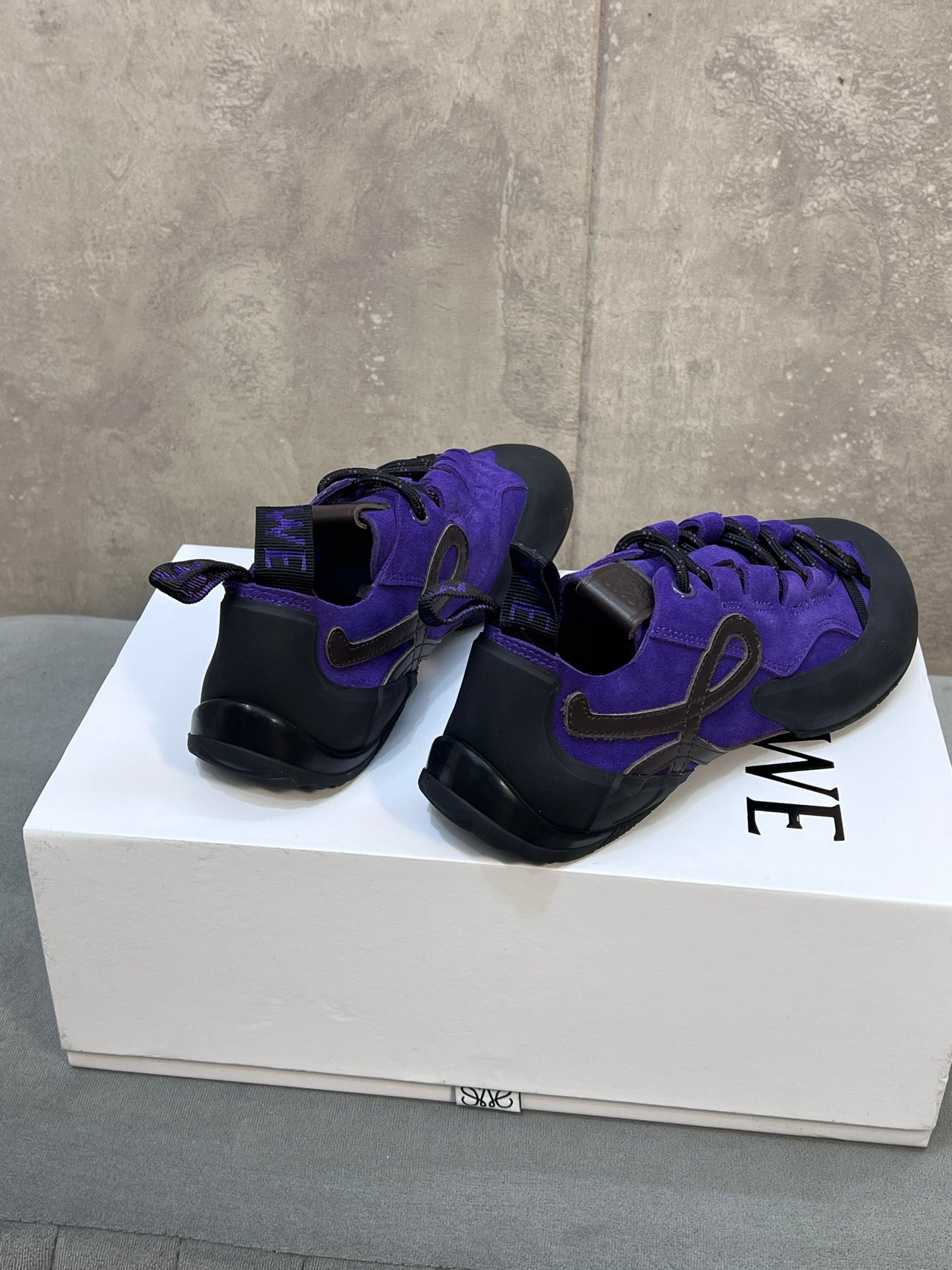 LOEW 26s Grip Sneaker Purple Suede Sheepskin 682760