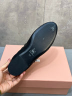 Miu 26s Ruches Ballerinas Black Nappa Leather 682646