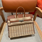 HM BIRKIN 25 CM PICNIC GOLD BAMBOO AND RATTAN