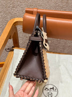 HM BIRKIN 25 CM PICNIC CHOCOLATE BAMBOO AND RATTAN