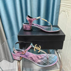 cc thong sandal 40 rainbow calfskin