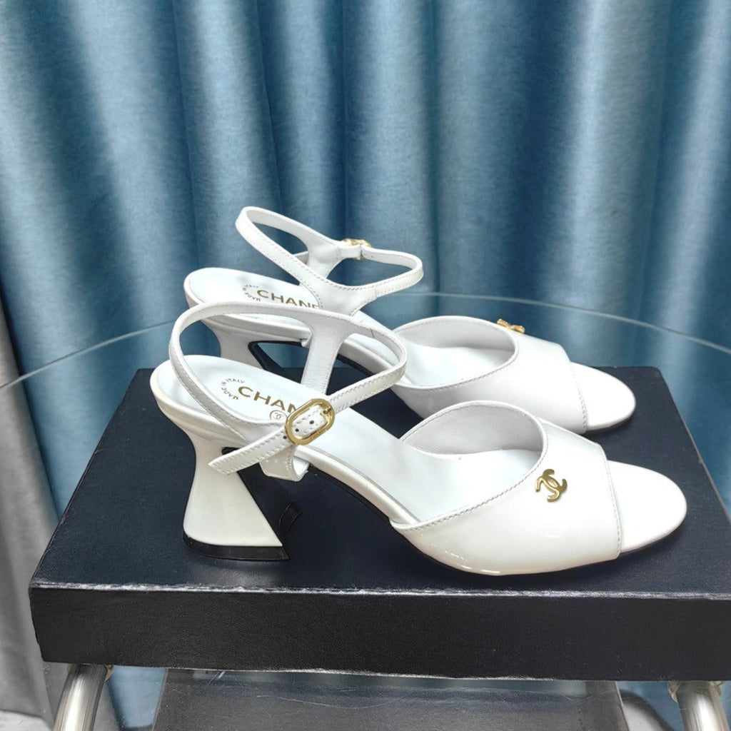 cc slingbacks sandal 85 white patent calfskin