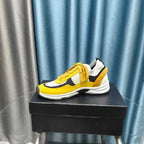 CC Sneaker Yellow White Suede And Polyester Mesh Fabric