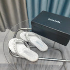 CC Thong Grey Velvet Pearl