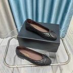 CC 25P Ballet Flat Black Chocolate Calfskin