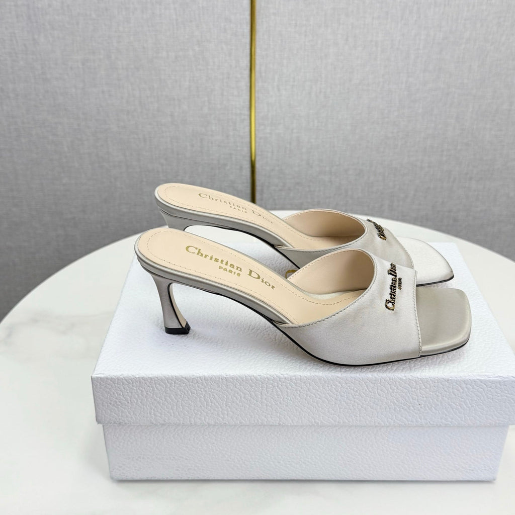 CD 26 High Heel Mule 75 Light Gray Suede 620360