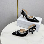 CD 26 Embroidered Slingback 65 Black Canvas 620369