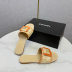 CC 26s Slipper Beige Orange Sheepskin Tweed 620277