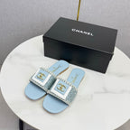 CC 26s Slipper Light Blue Sheepskin Tweed 620280