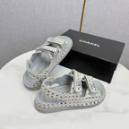 CC Dad Sandal Grey Cream Tweed Sheepskin 620121
