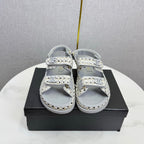 CC Dad Sandal Grey Cream Tweed Sheepskin 620121