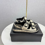 CC Dad Sandal Cream Black Tweed Sheepskin 620123