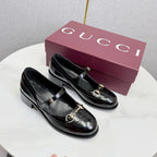 GG 26s Horsebit Loafers Black Glossy Leather 639924