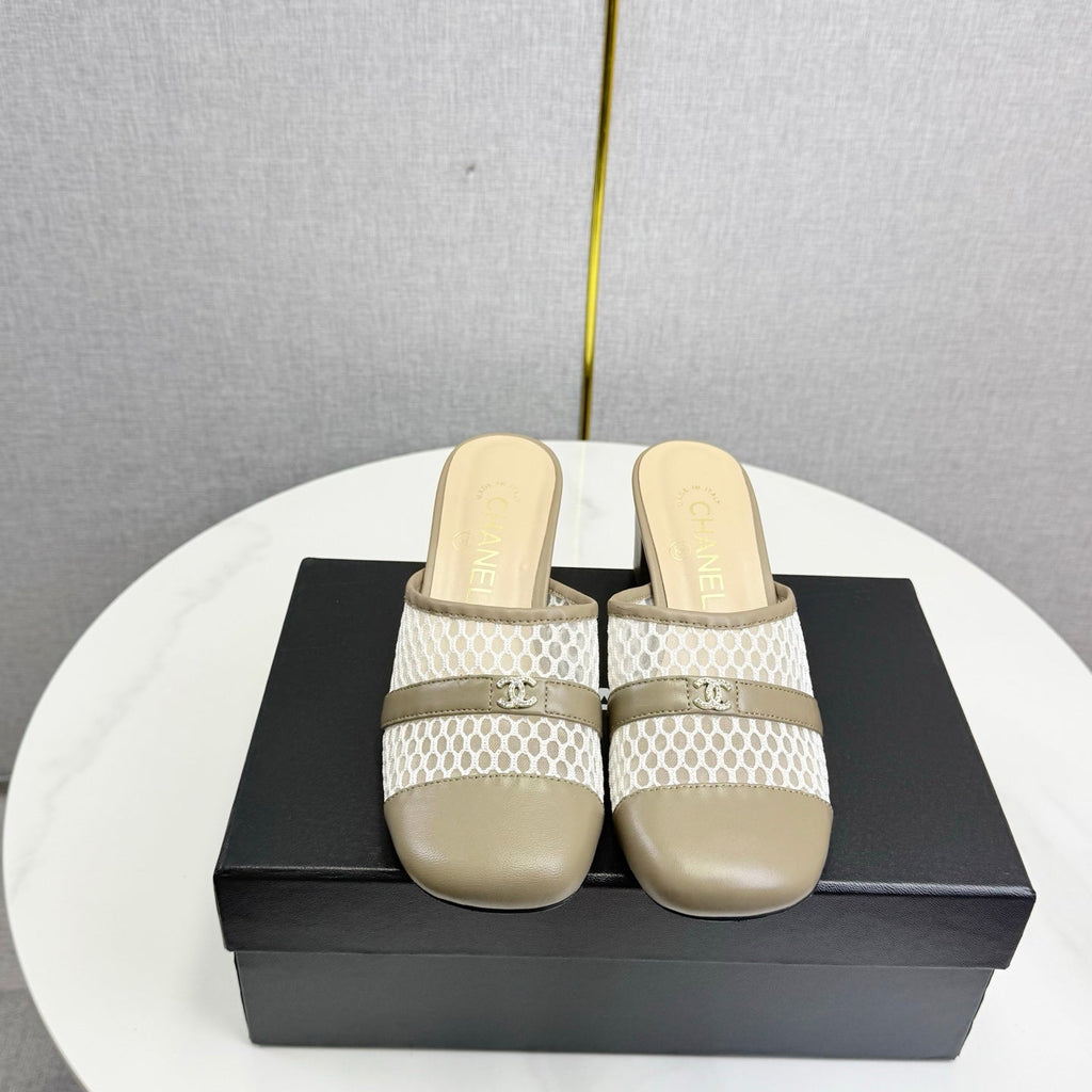 CC 26s Sandal 4.5cm Beige Mesh Sheepskin 639825