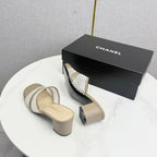 CC 26s Sandal 4.5cm Beige Mesh Sheepskin 639825