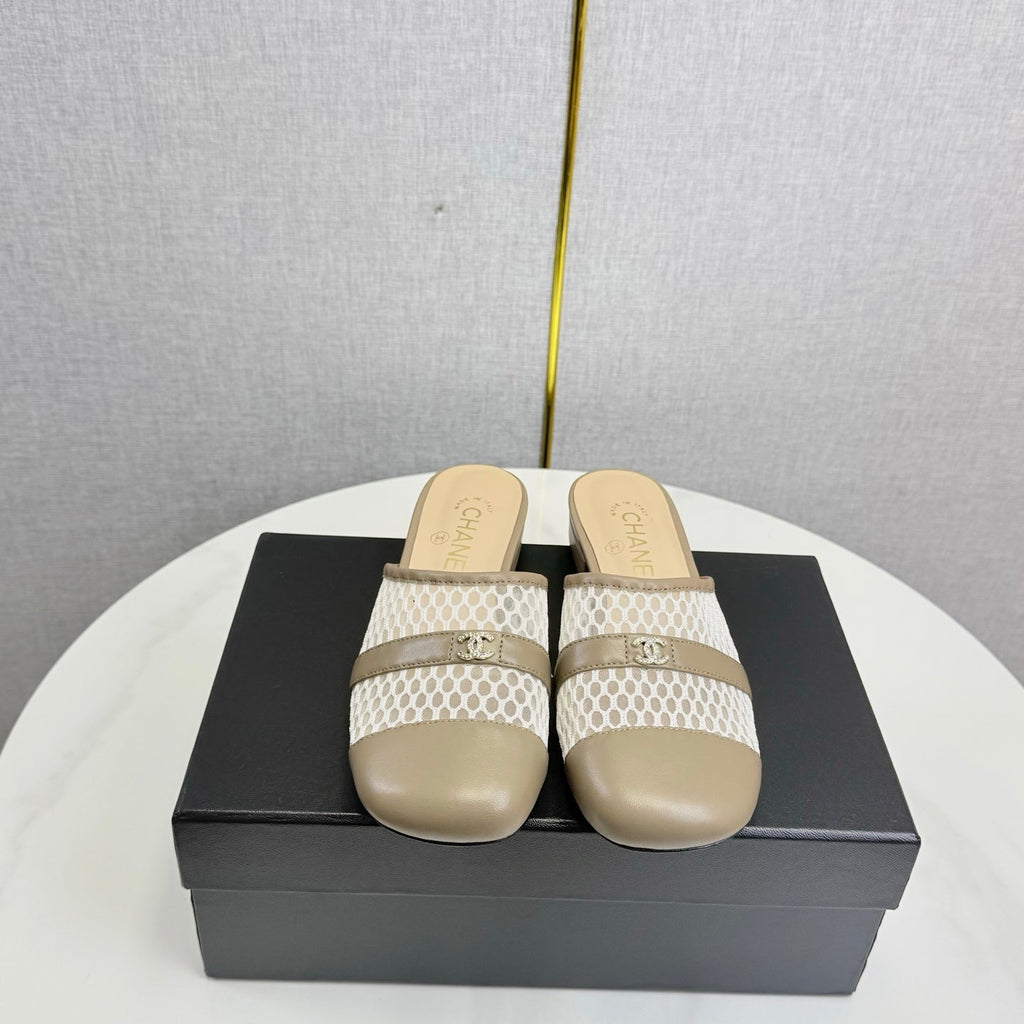 CC 26s Sandal Beige Mesh Sheepskin 639827