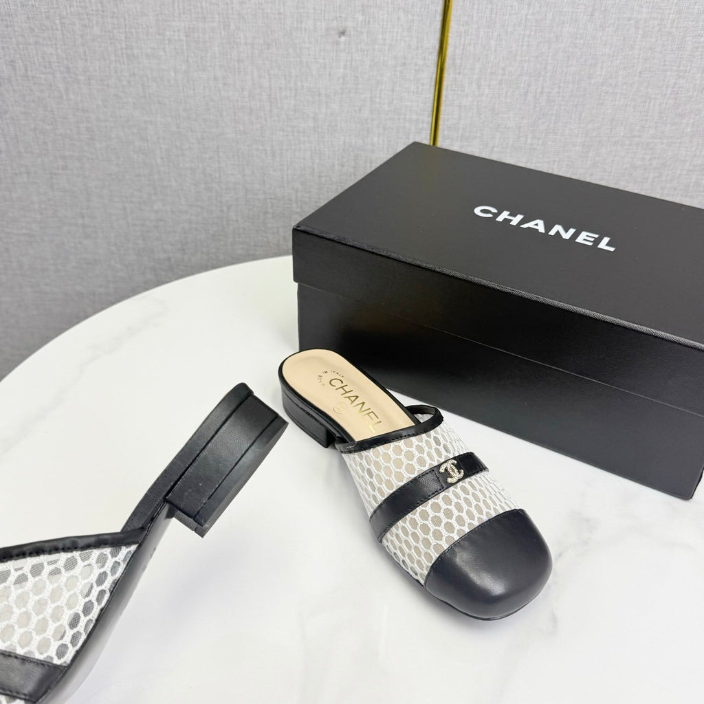 CC 26s Sandal Black Beige Mesh Sheepskin 639828