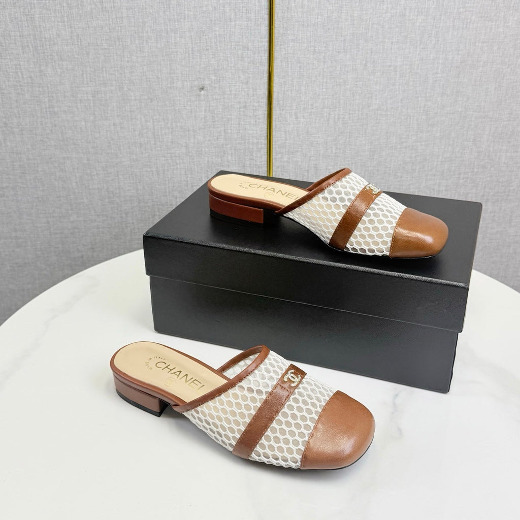 CC 26s Sandal Brown Beige Mesh Sheepskin 639829
