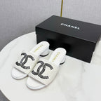 CC 26SS Sandals White Canvas Sheepskin 639893