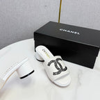 CC 26SS Sandals White Canvas Sheepskin 639893