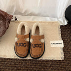 UGG Teddy Loafers Brown Suede Sheepskin Wool 512891