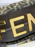 FENDIGRAPHY MEDIUM 29 IN GURKHA JACQUARD FABRIC FF MOTIF GOLD HARDWARE