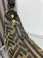 FENDIGRAPHY MEDIUM 29 IN GURKHA JACQUARD FABRIC FF MOTIF GOLD HARDWARE
