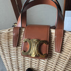TEEN COUFFIN 32 IN BEIGE WINKER AND BROWN CALFSKIN TRIM