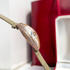 Baignoire 21mm Pink Gold Diamond Case Khaki Leather