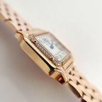 Panthere 22mm Pink Gold Diamond Bezel Double Chain 44cm