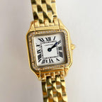 Panthere 22mm Gold Diamond Bezel Double Chain 44cm